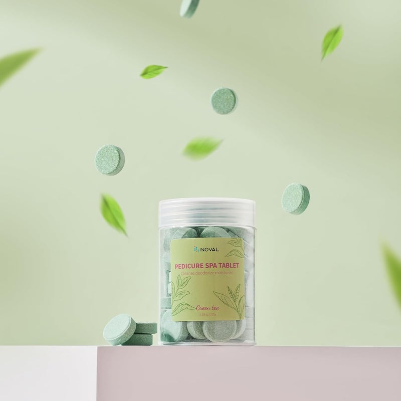 NOVAL Pedicure Spa Tablet - Fast Dissolving, Gentle & Portable Foot Soak for Softening Calluses & Hydrating Skin, Green Tea Scent - Image 2